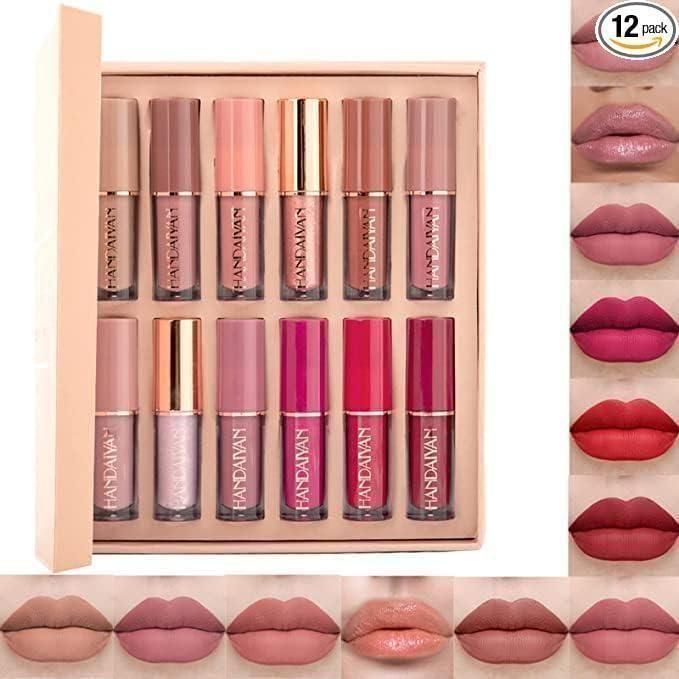 Velvet Matte Liquid Lipstick Set – 12 Pcs | Long-Lasting & Smudge-Proof